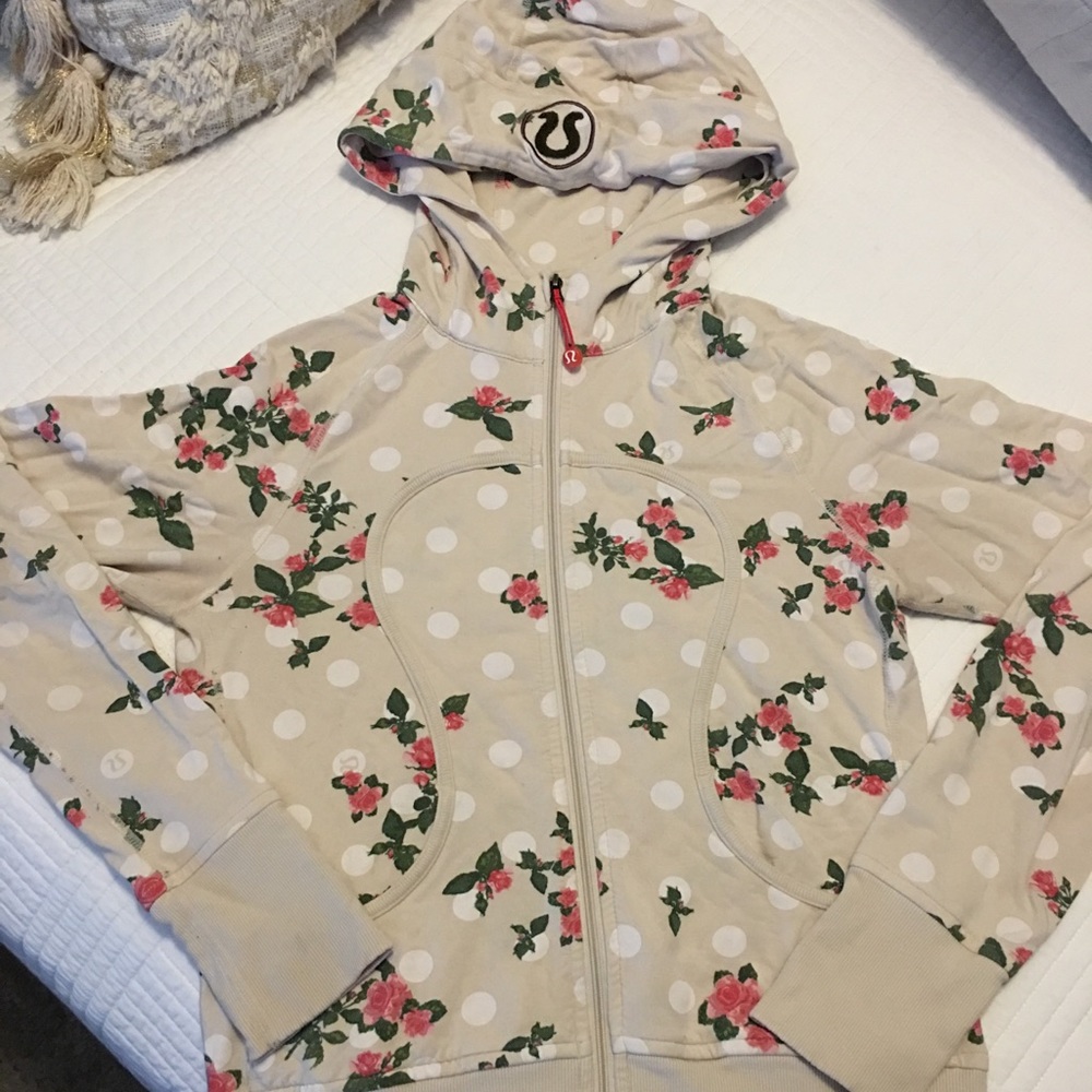 Lululemon floral zip up hoodie